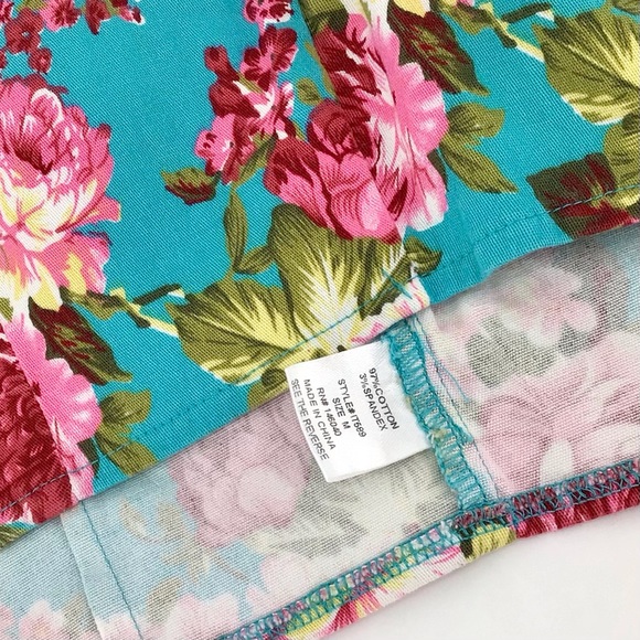 GI7 Blue Floral Print Underwire Crop Top Size Medium - Picture 5 of 9